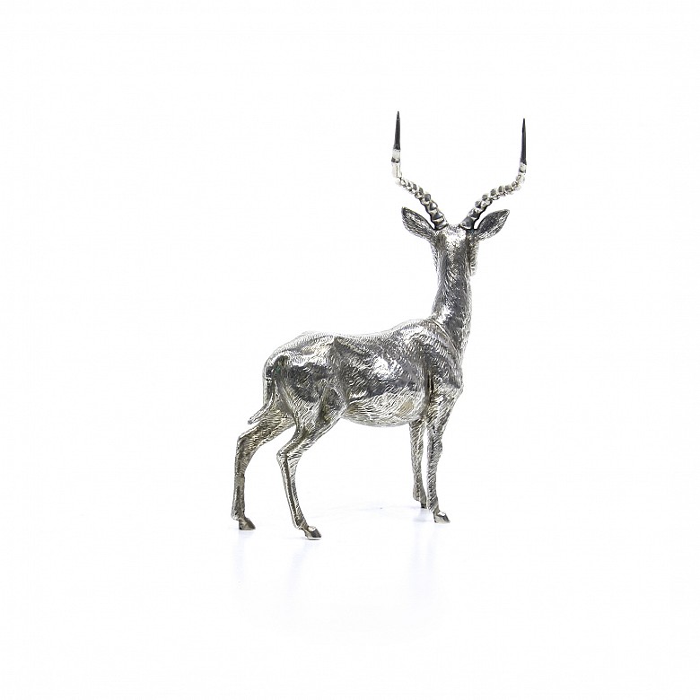 Impala in punched Spanish silver, 20th century