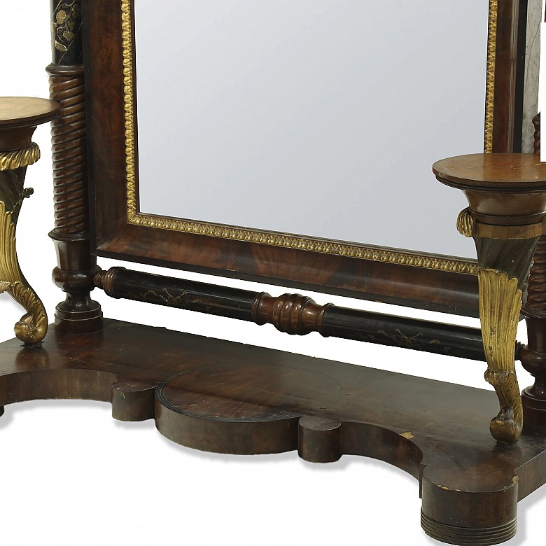 Large Empire mirror with marquetry decoration, 19th century - 3