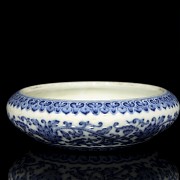 Tintero de porcelana, azul y blanco, S.XX - 1