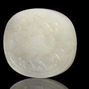 Placa ovalada con fénix, jade, dinastía Han occidental