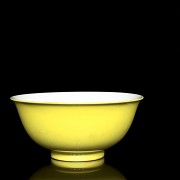 Bowl enameled in yellow, 20th century