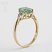 Ring emerald  1.78cts and diamond 18k yellow gold