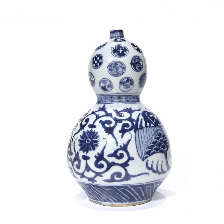 Glazed porcelain vase with hulu shape, 20th century