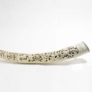 Fully carved Chinese tusk - 16