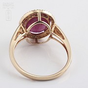 Ring with ruby 3.24cts and diamonds in 18k rose gold - 2
