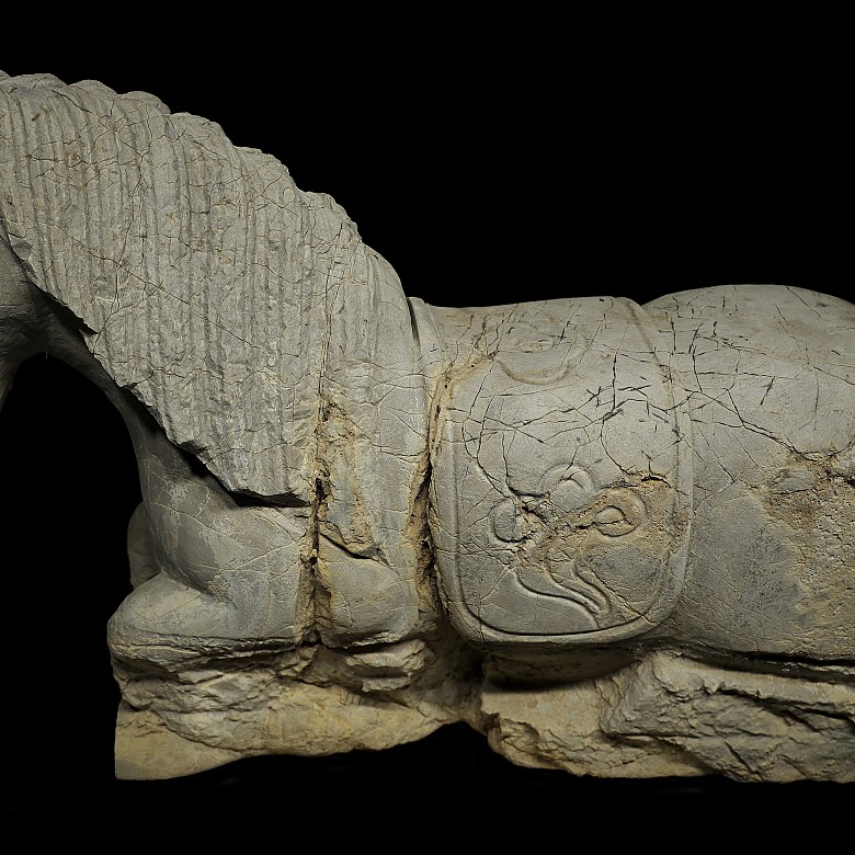 Pareja de caballos de piedra, dinastía Qing