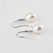 earrings  with pearl and diamond in 18k - 2