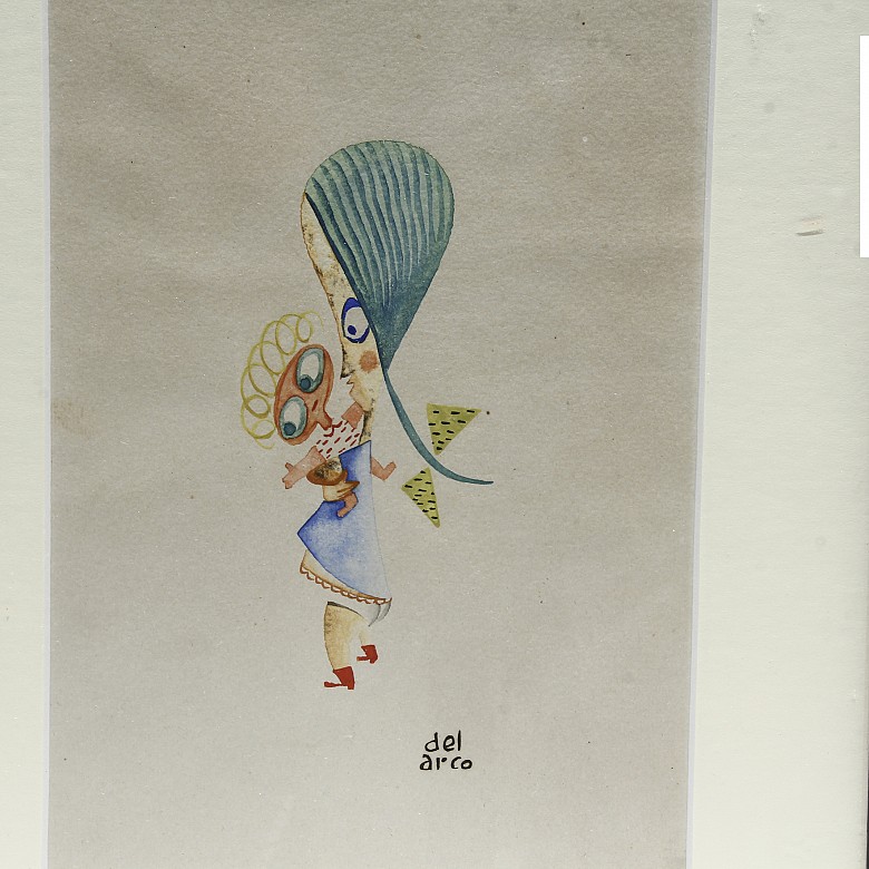 Manuel Del Arco (1909-1971) Pareja de ilustraciones.