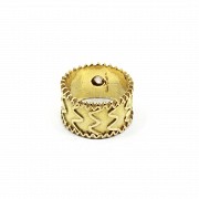 Ring in 22k yellow gold with diamond - 5
