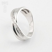 Precioso anillo oro blanco 18k y 0.14cts diamantes - 4