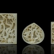 A set of twenty carved jade belt plaques, Ming dynasty