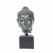Bronze Buddha head, Thailand.