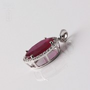 Pendant in 18k white gold with  5.55cts ruby and diamonds - 3