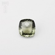 Amethyst 38.40 ctintense olive green cushion-cut and faceted