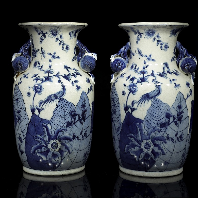 Pareja de jarrones en porcelana china, S.XX - 6