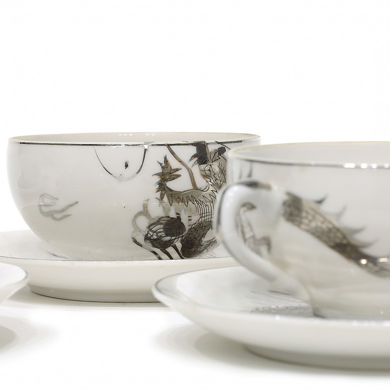 Juego de té chino en porcelana, S.XX - 6