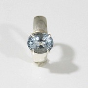 Silver rings with natural aquamarine, - 2
