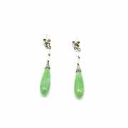 14k white gold jade earrings