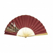 Metal fan decorated with resin, 19th century