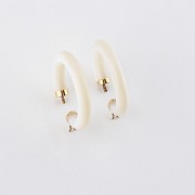 Earrings in 18k gold and natural mother-of-pearl - 1