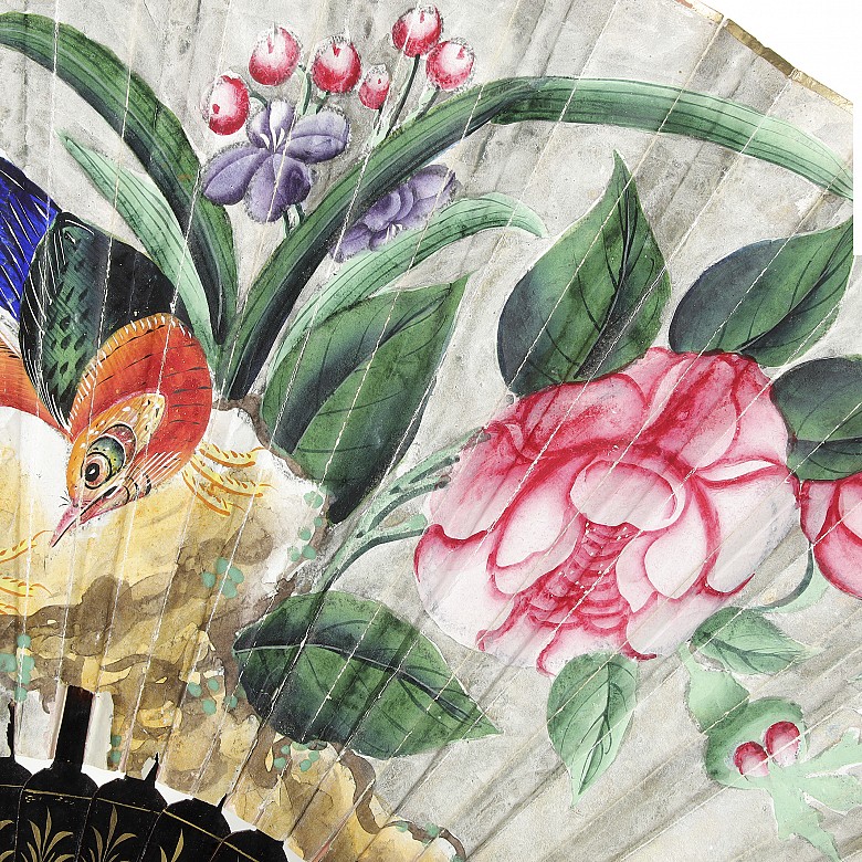 Abanico cantonés de papel pintado, S.XIX - 15