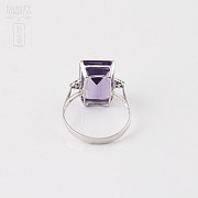 Ring with Amethyst  6.12cts and diamantesen 18k White Gold - 1