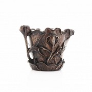 Copa de libación en madera china tallada, s.XIX