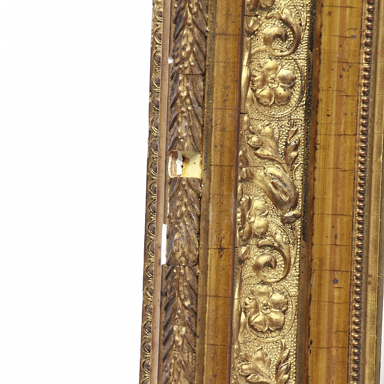 Espejo de madera dorada, s.XX