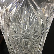 Glass vase with a Spanish silver base, 20th century