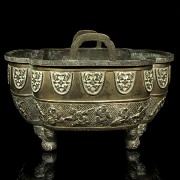 Bronze censer, with reliefs, Qing dynasty