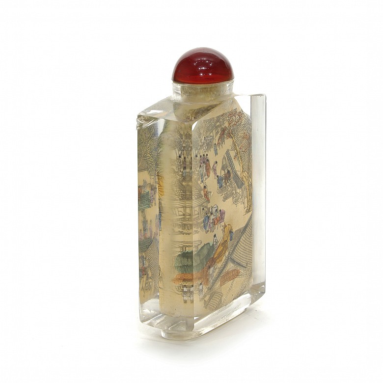 Snuff bottle with a miniature scene, 20th century - 1