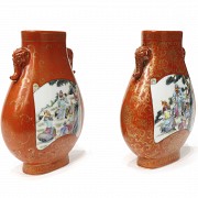 Two small vases with scenes, 20th century