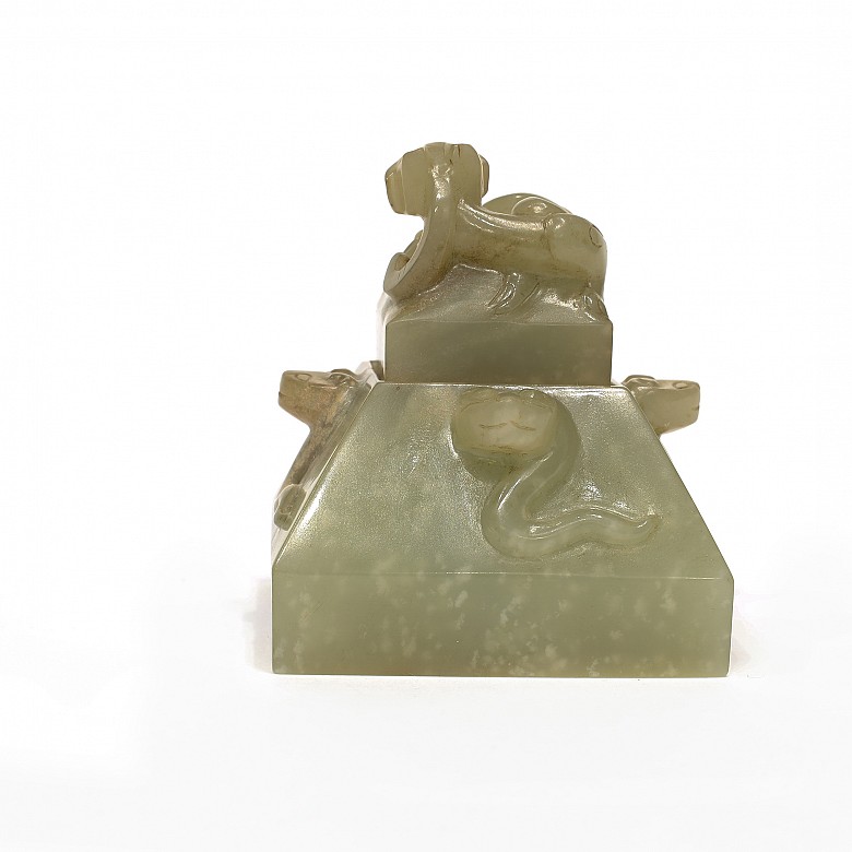 Carved jade double stamp, 20th century - 2