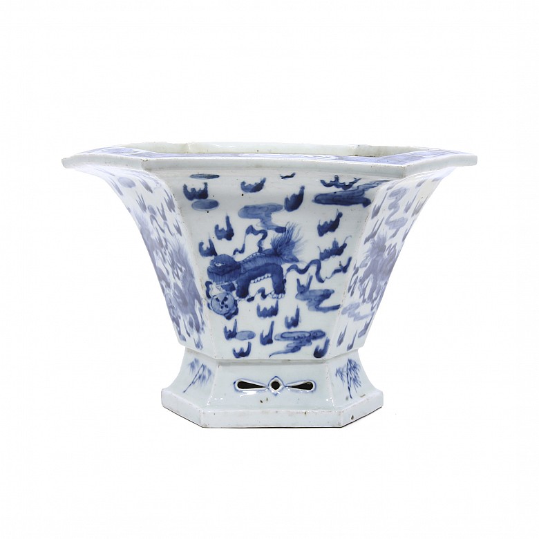 Maceta de porcelana china, s.XX