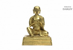 Gold plated bronze Buddha, Qing dynasty.