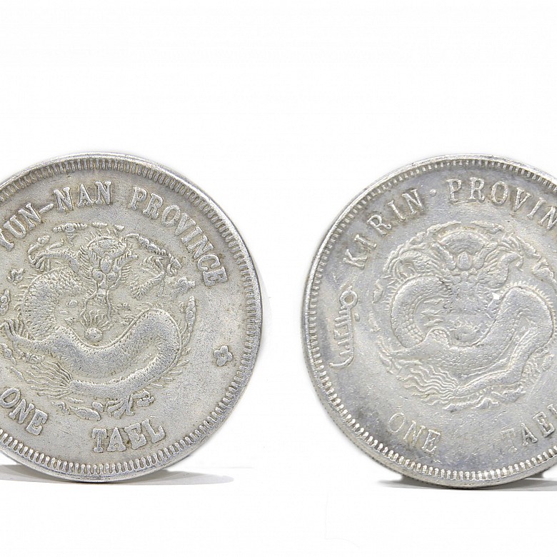 Two silver Chinese coins, 20th century