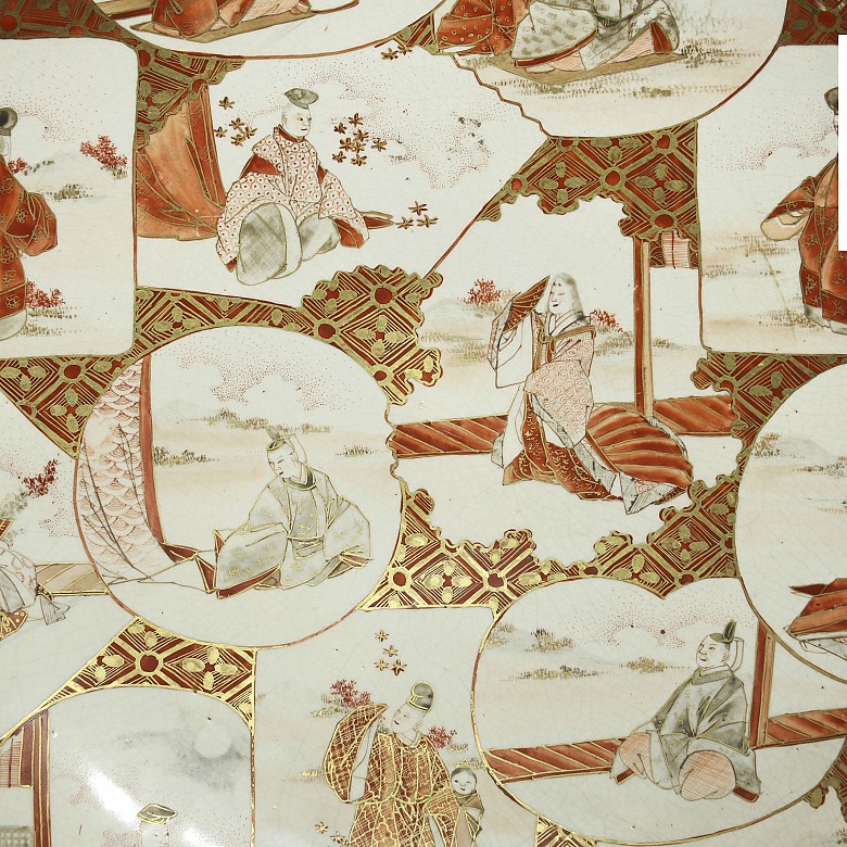 Plato de porcelana Kutani, Japón, periodo Meiji (1890 - 1920) - 3