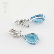Beautiful blue topaz and diamond earrings - 4