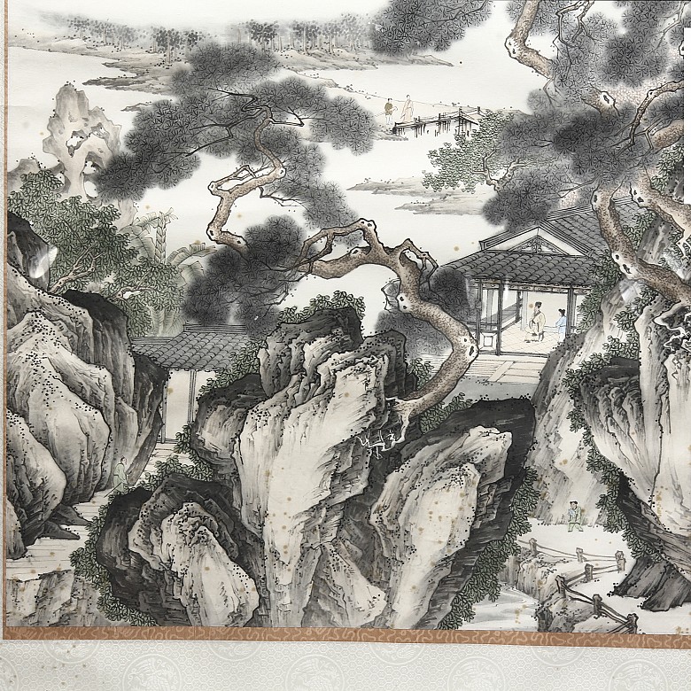 Pair of large paintings, China, 20th century - 5