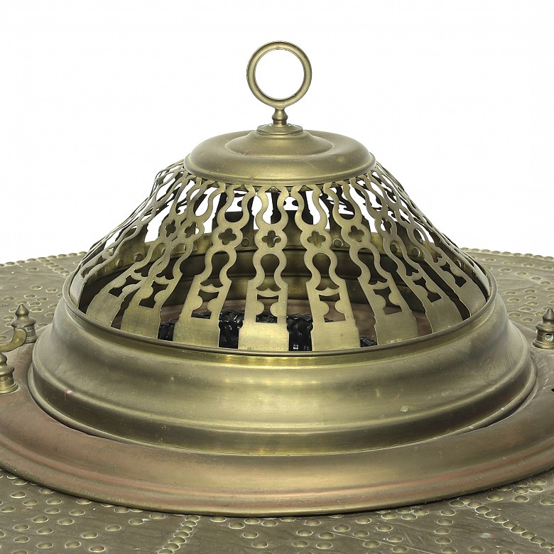 Brass and wood brazier, 19th century - 3