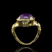 Ring with amethyst in 20k yellow gold - 3