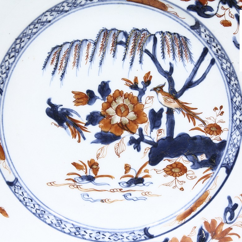 Porcelain plate, Compagnie des Indes, 19th century.