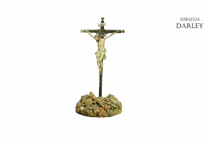基督在Cal髏地釘了三釘釘在十字架上