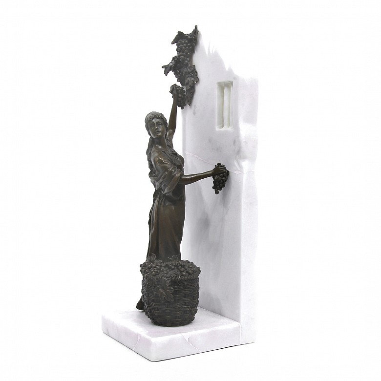Bronze and marble figure, 20th century