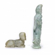 Lot of two jade figurines, 20th century - 1