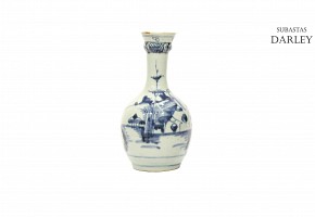 Chinese vase, blue and white ceramic with sea decoration, 18th-19th century.