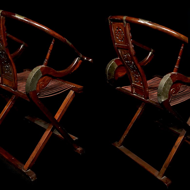 Chinese folding chairs in Ming style, 20th century - 2