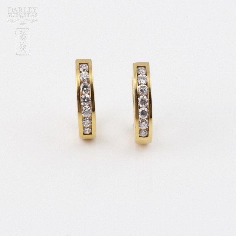 Earrings  with 0.55cts diamond in 18k yellow gold - 1
