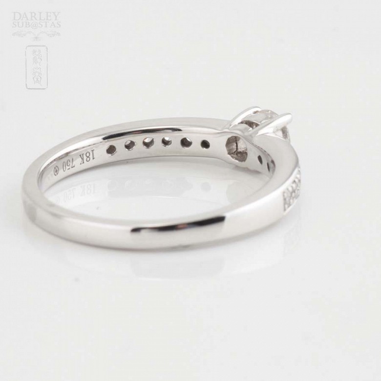 Solitaire 18k white gold and diamonds - 3
