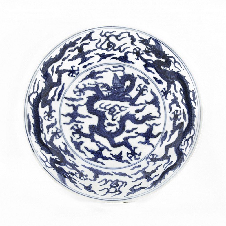 Dragons porcelain plate, China, 20th century